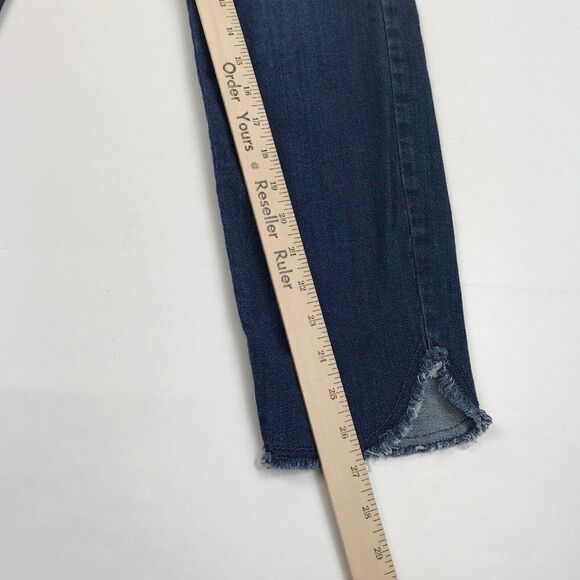 J.Jill Womens Slim Ankle Jeans Blue Authentic Fit Frayed Hem Mid Rise Size 6 - Picture 5 of 12